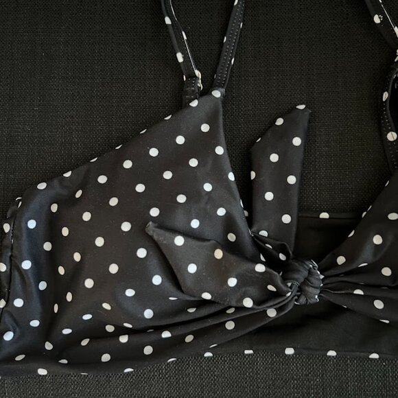 Blooming Jelly Black White Polka Dot Removable Pads Bikini Top Swimsuit Large - Picture 3 of 7